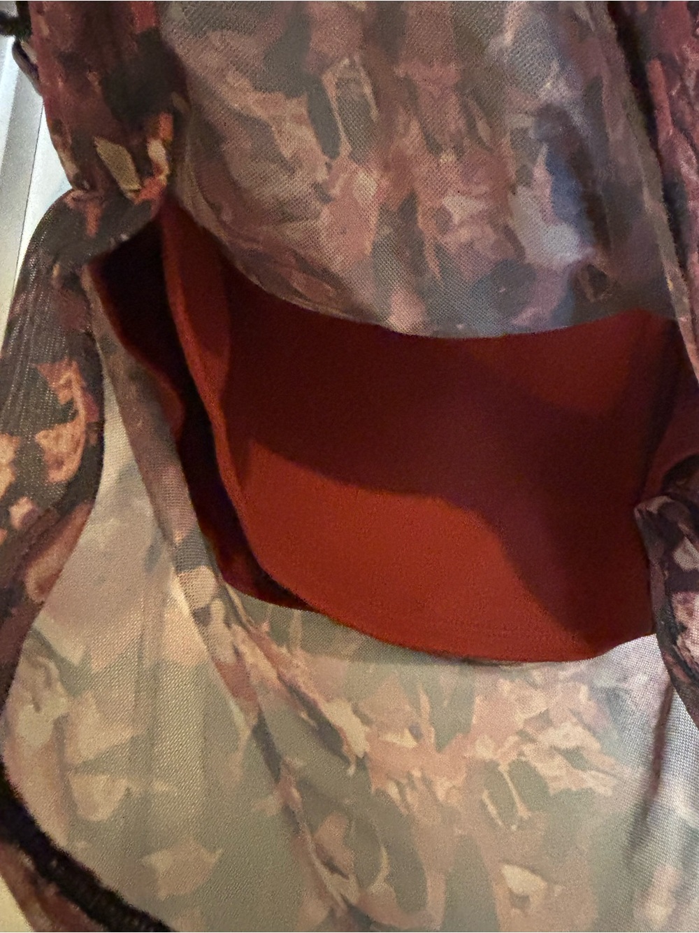 NWT Cable & Gauge Floral 3/4 Sleeve Top Medium Fall Burgundy Rust - Picture 6 of 6